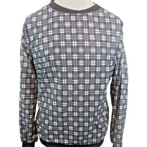 Mens Divots Black Check Pullover Nylon Rain Golfing Jacket sz XL